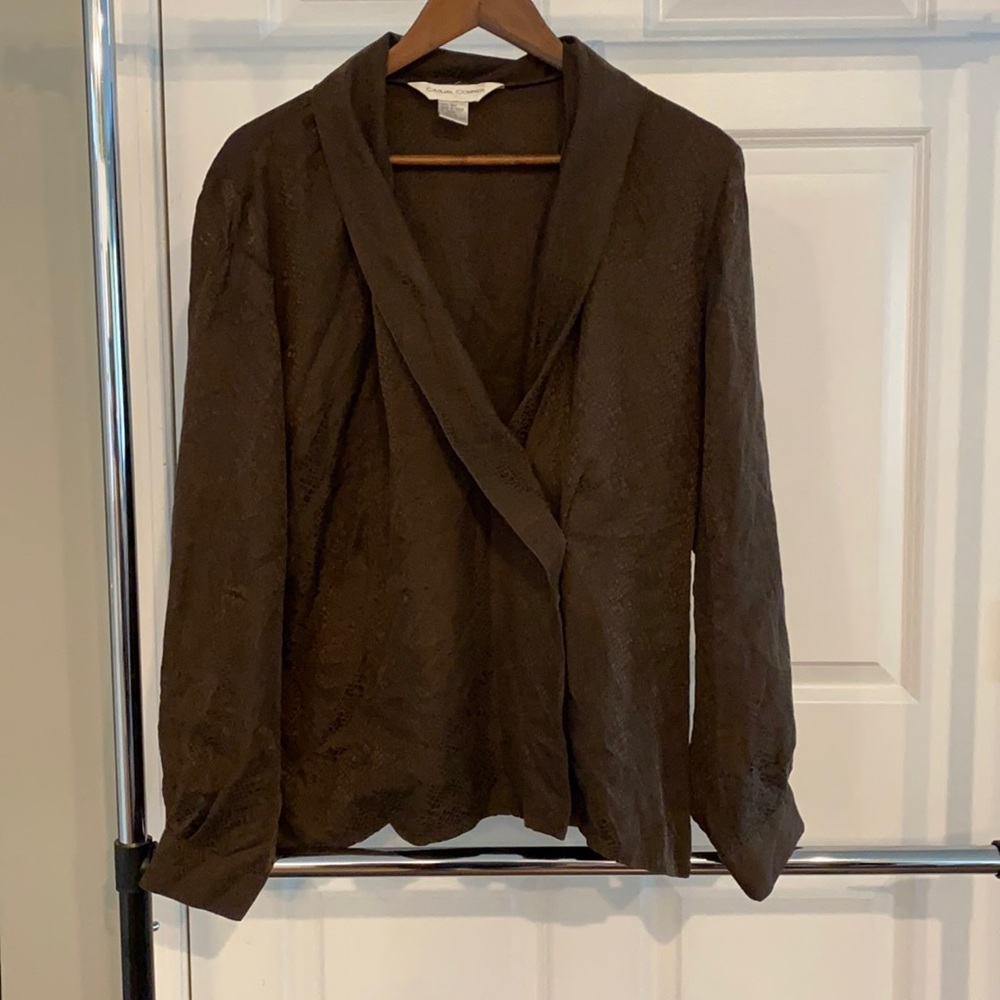 Brown snake print blouse